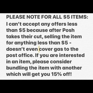 Regarding $5 items
